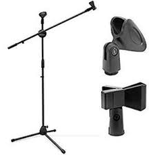 Metallic Round Base Microphone Stand