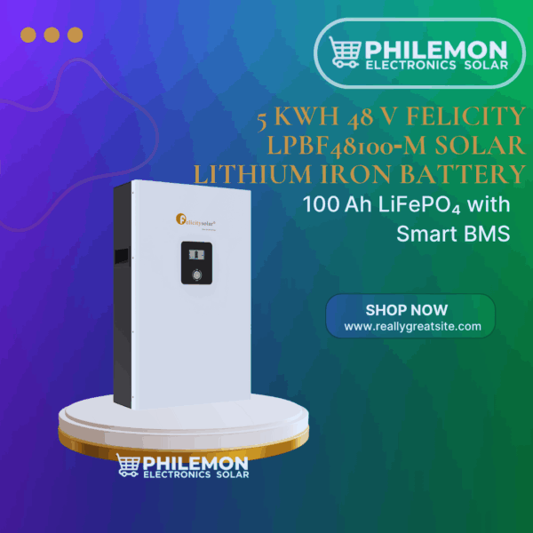 5 kWh 48 V FELICITY LPBF48100‑M Solar Lithium Iron Battery – 100 Ah LiFePO₄ with Smart BMS