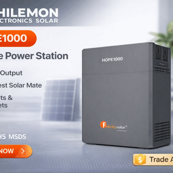 Felicity Lithium Battery All-in-One Portable Solar Power Station 1kWh HOPE1000 250W LiFePO4 Backup Power Supply